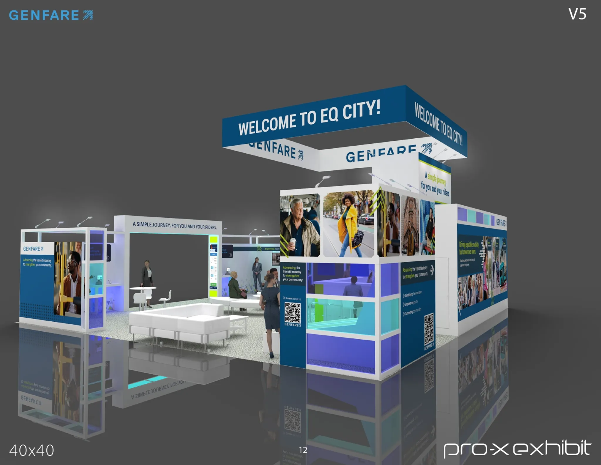 40x40 Island booth design by Pro-X Exhibits